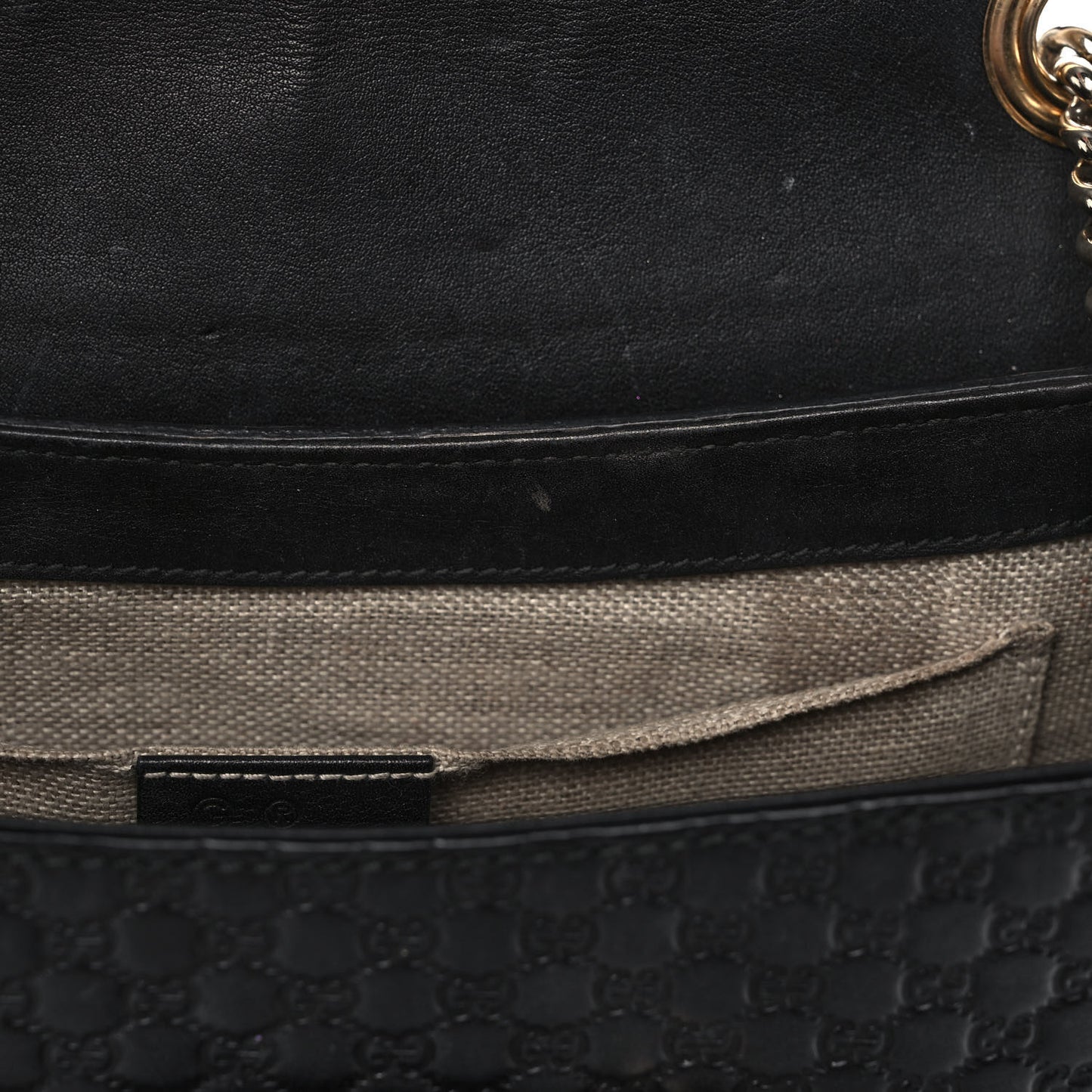 Microguccissima Medium Emily Chain Shoulder Bag Black