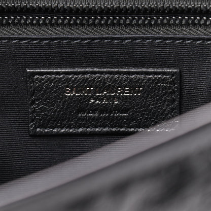 Saint Laurent Crinkled Calfskin Matelasse Monogram Medium Niki Chain Satchel Black 8 of 9