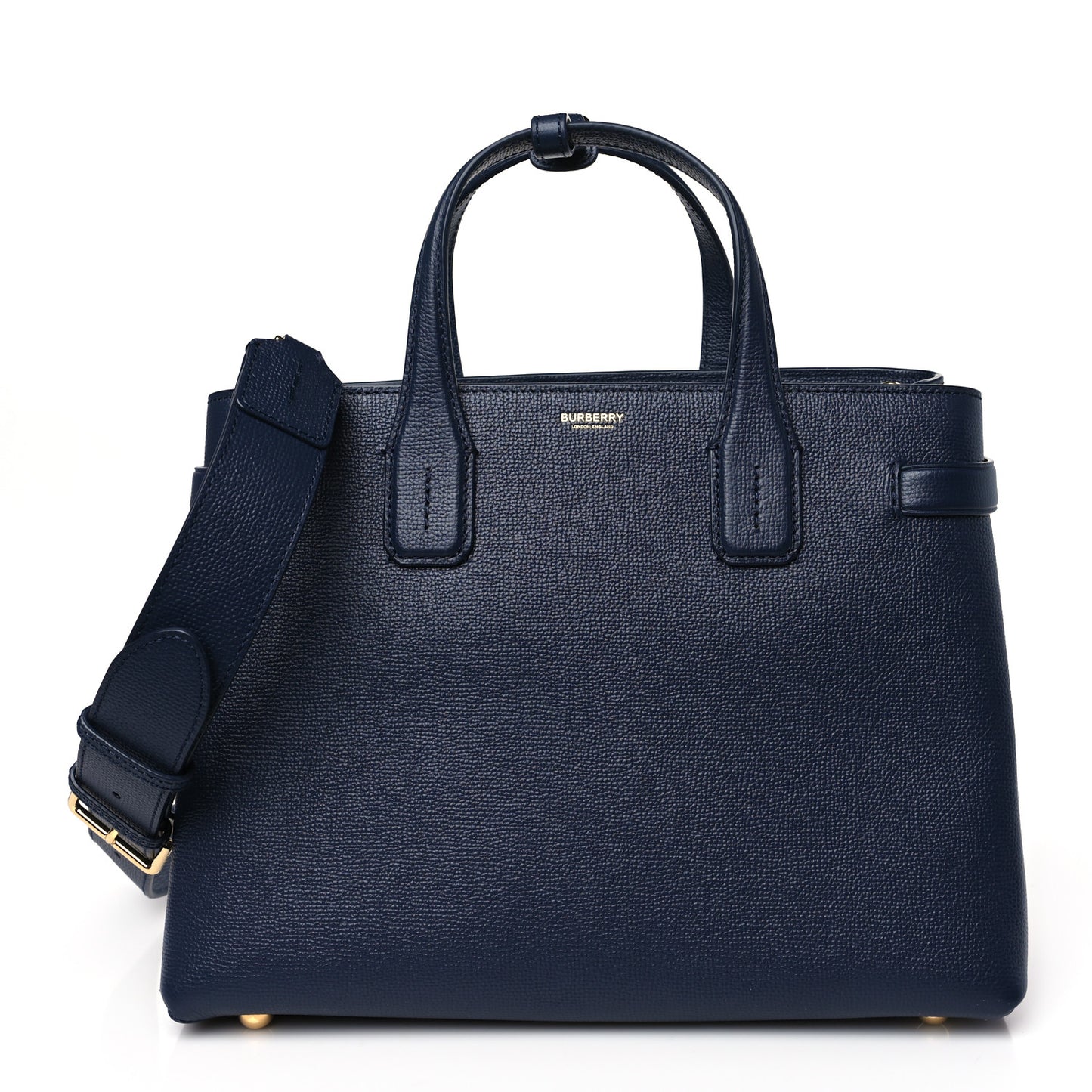 Derby Calfskin Vintage Check Medium Banner Tote Regency Blue