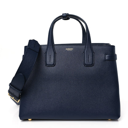Burberry Derby Calfskin Vintage Check Medium Banner Tote Regency Blue 1 of 8
