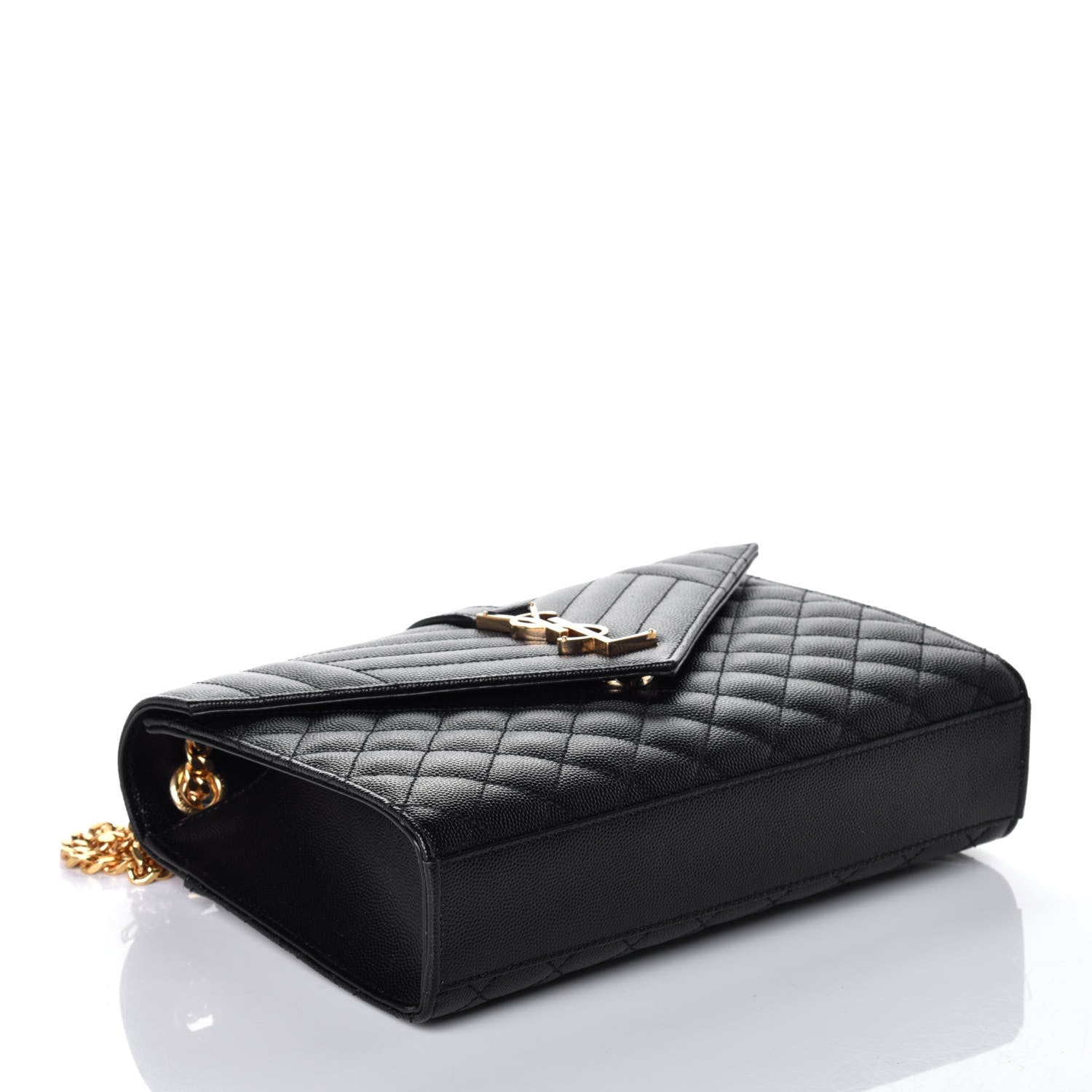 Saint Laurent Grain De Poudre Textured Mixed Matelasse Triquilt Medium Monogram Satchel Black 4 of 9