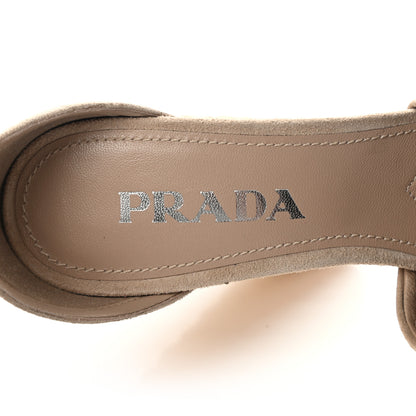 Prada Suede Raffia Platform Sandals 36.5 Corda 8 of 9