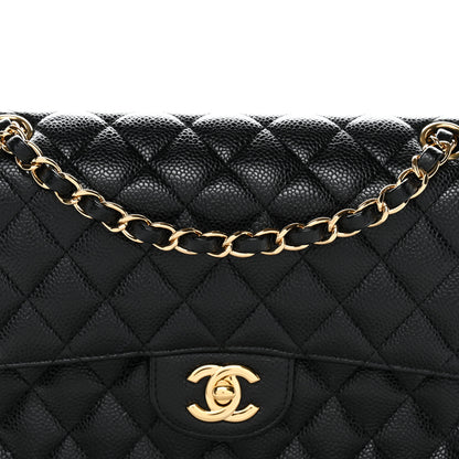 Chanel Caviar Quilted Medium Double Flap Black 8 of 13