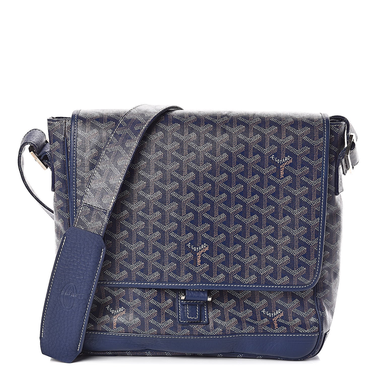 Goyard Chevron Grand Blue MM Marine 1 of 9