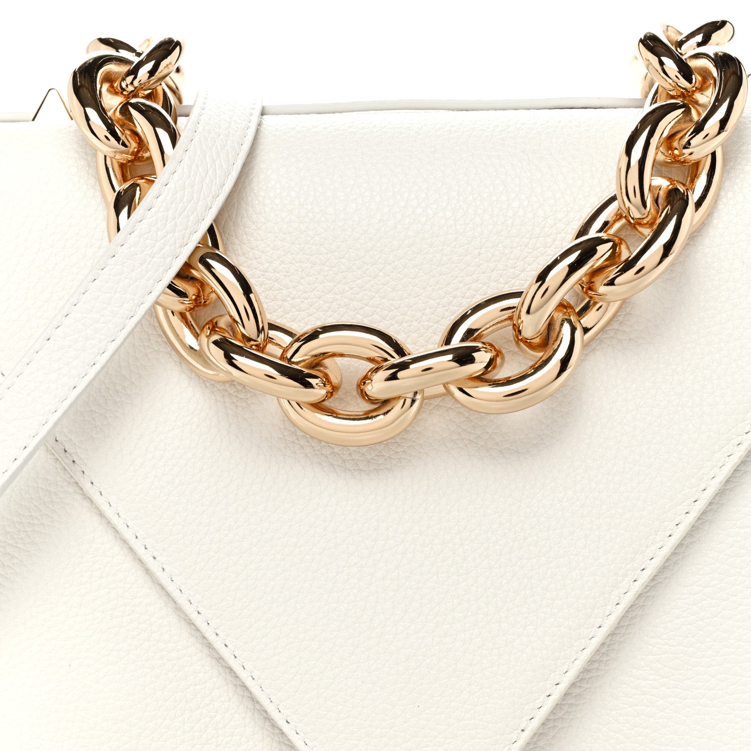 Bottega Veneta Calfskin Mount Envelope Bag White 8 of 11