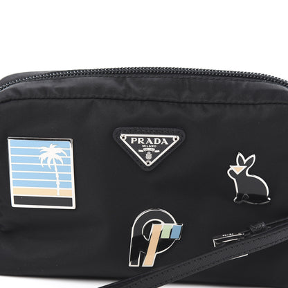 Prada Tessuto Nylon Saffiano Smalto Wristlet Black 6 of 6