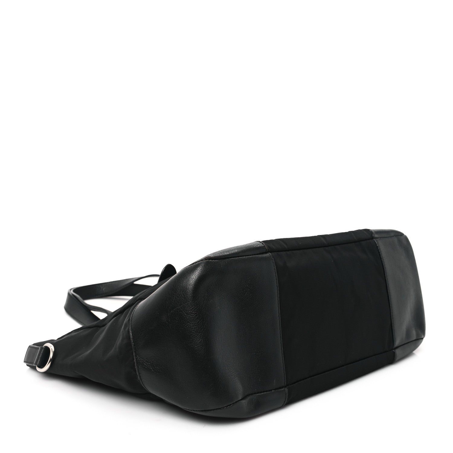 Prada Tessuto Nylon Soft Calfskin Tote Black 4 of 13