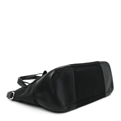 Prada Tessuto Nylon Soft Calfskin Tote Black 4 of 13