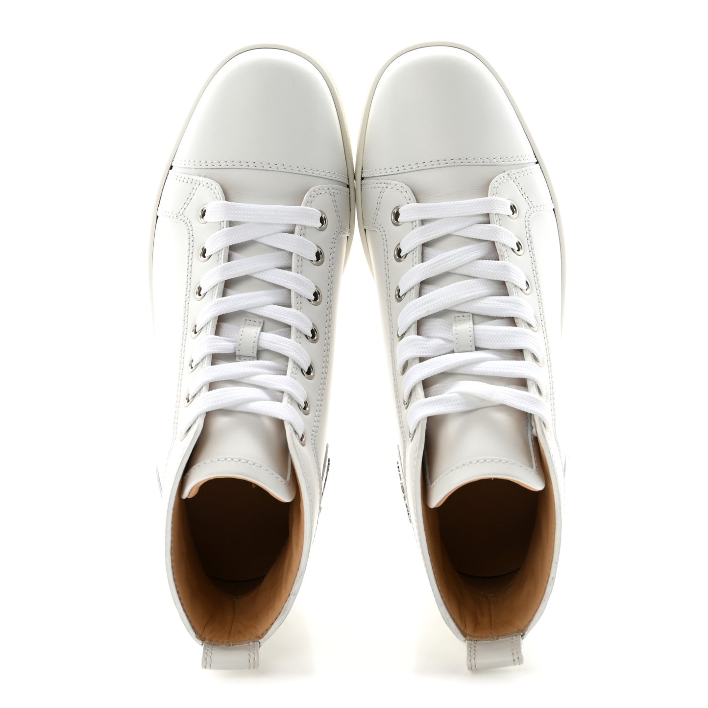 Calfskin Mens Louis Flat Sneakers 39 White