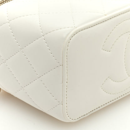 Chanel Lambskin Quilted Small Pillow Crush Vanity Case With Chain White 10 of 11