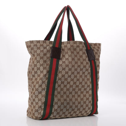 Gucci GG Monogram Medium Web Handle Vertical Tote Dark Brown 3 of 7