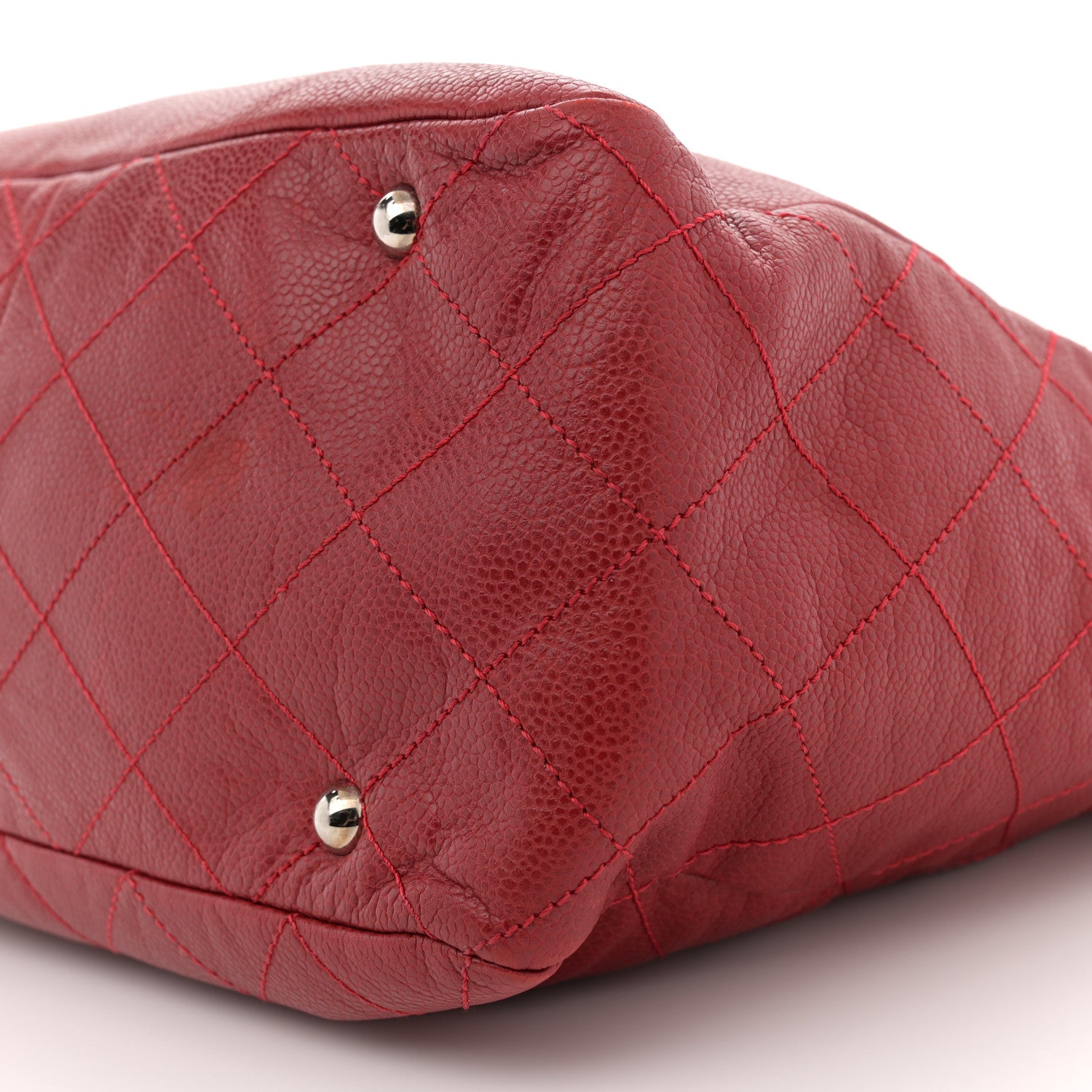 Chanel Soft Caviar Large Timeless CC Shoulder Bag Red 10 of 13