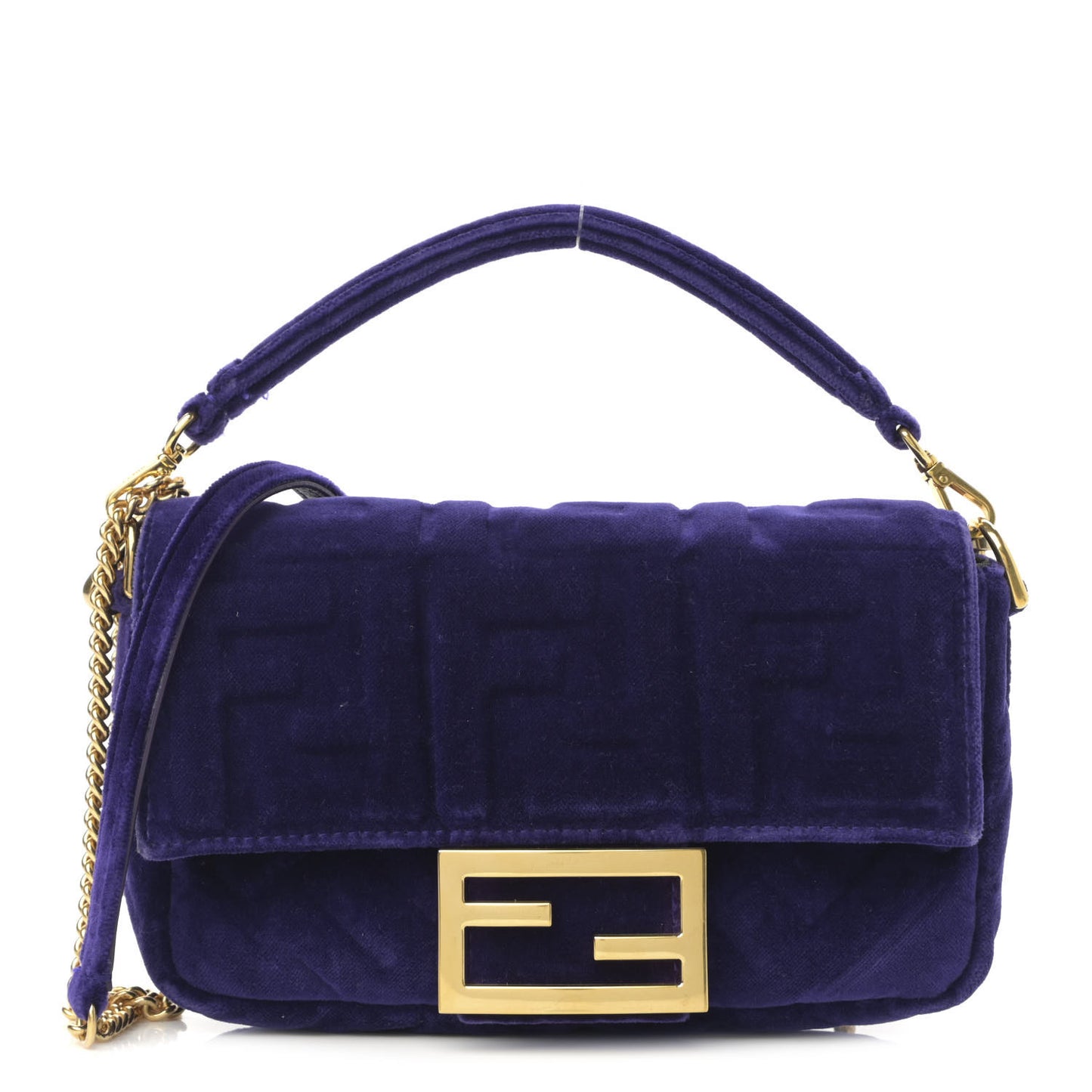 Velluto FF Embossed Mini Baguette Viola Plus