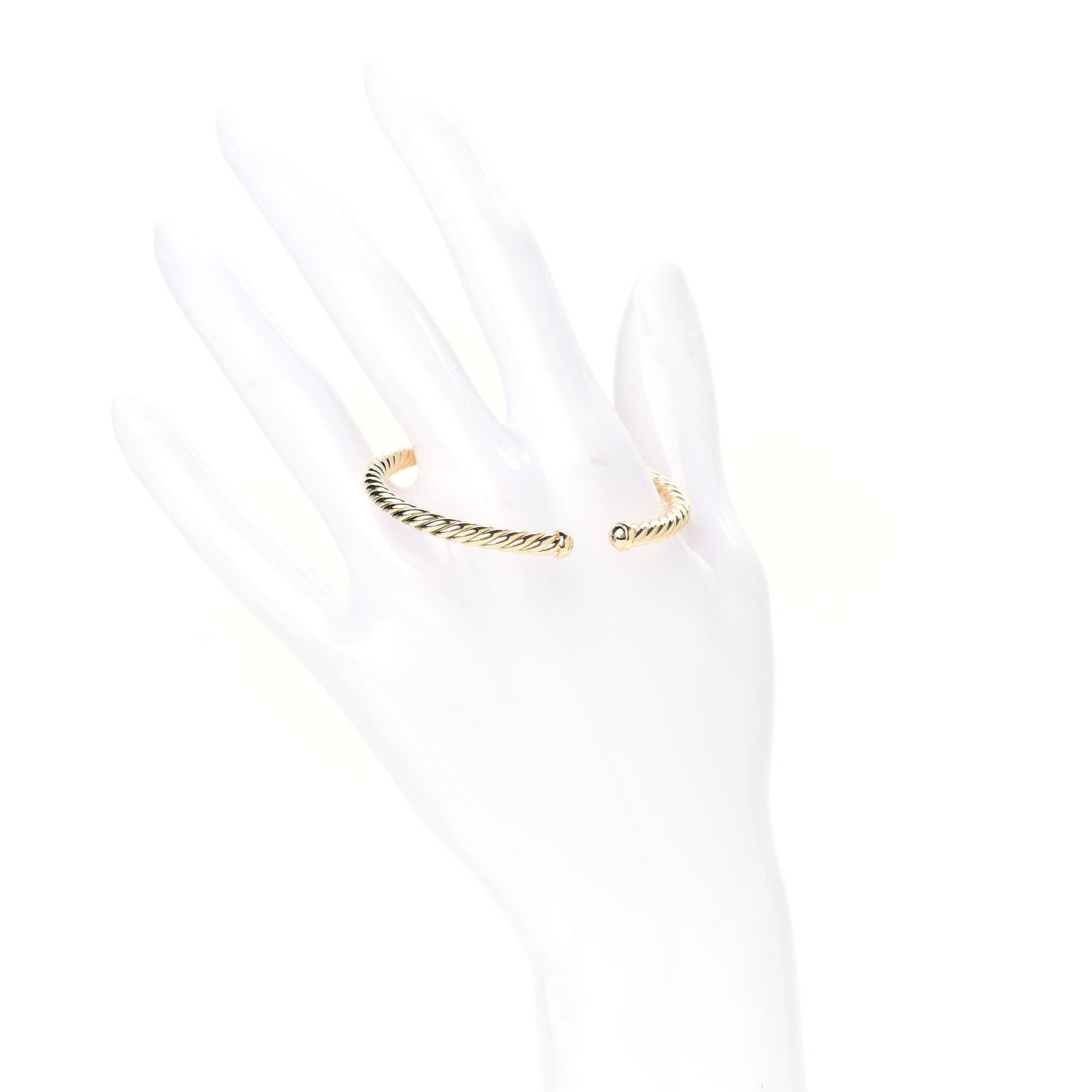 David Yurman 18K Yellow Gold 4mm Cablespira Bracelet 2 of 5