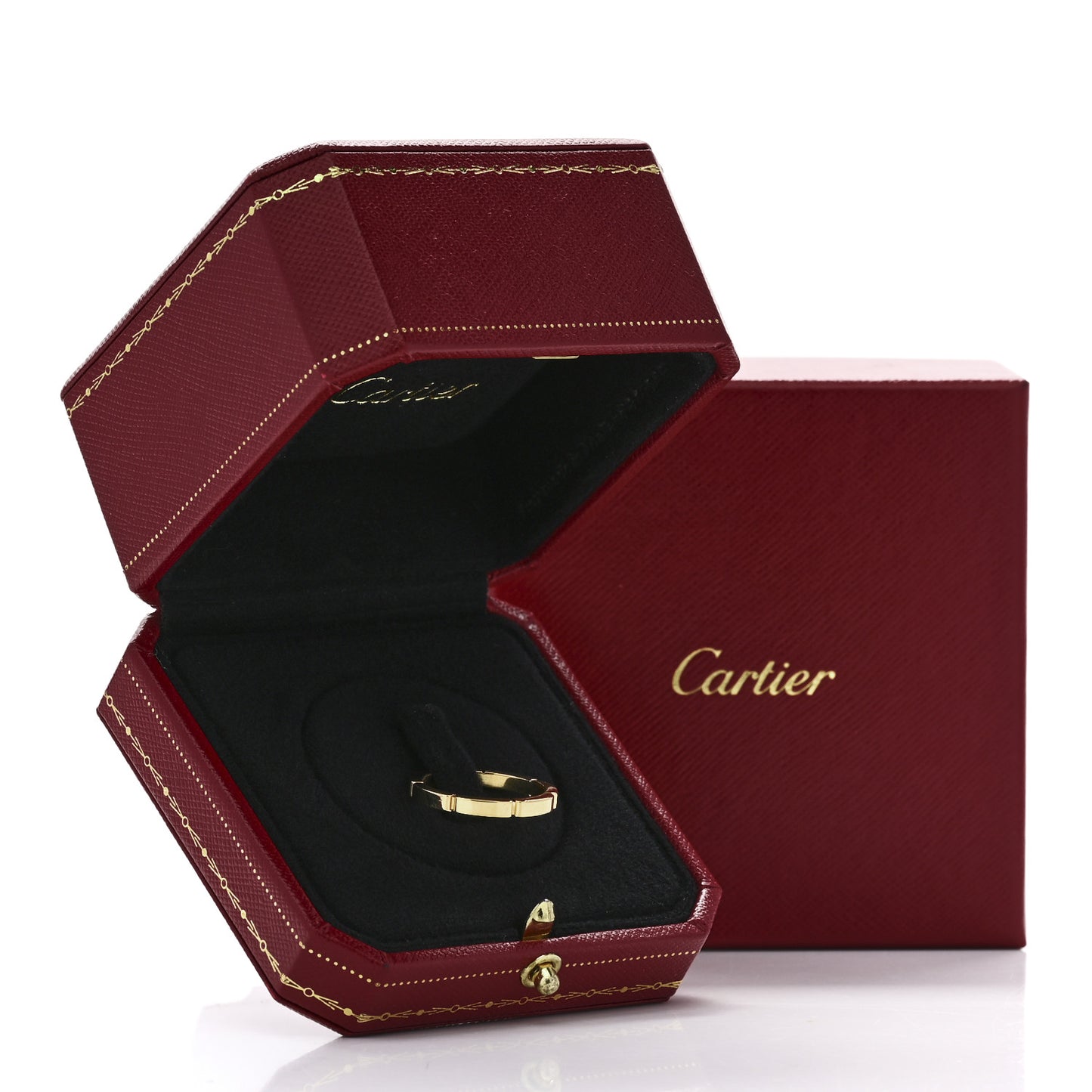 18K Yellow Gold 2.5mm Maillon Panthere Wedding Band Ring 55 7.25