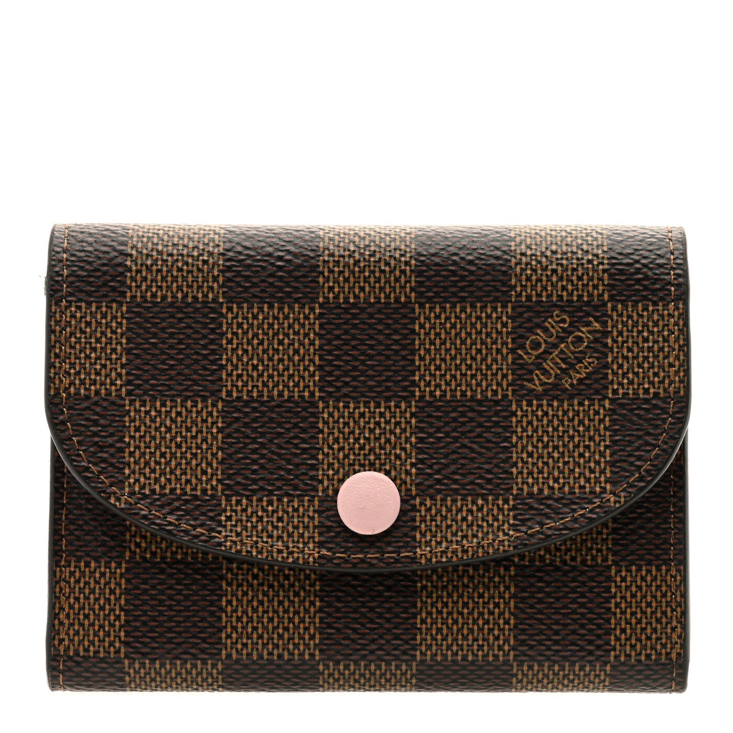 Damier Ebene Rosalie Coin Purse Rose Ballerine