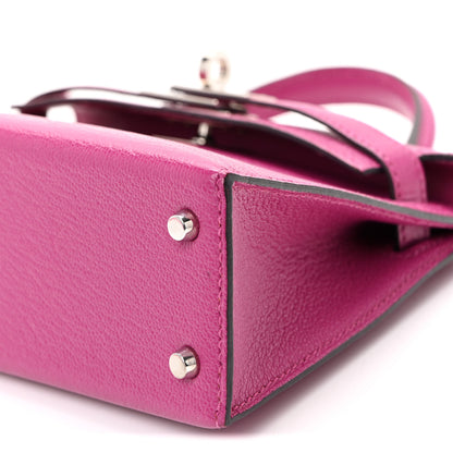 Hermes Chevre Mysore Mini Kelly Sellier 20 Rose Pourpre 10 of 11