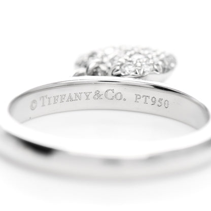 Tiffany Platinum Diamond Heart Charm Ring 50 5.5 4 of 4