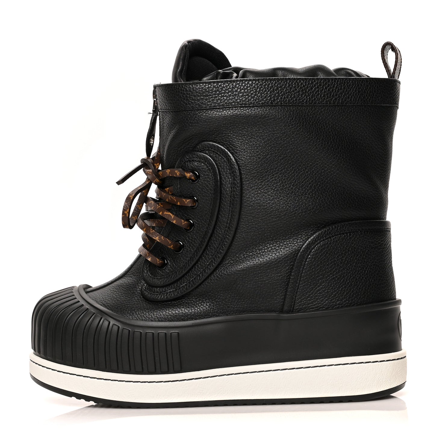 Monogram Slalom Flat Half Boots 38 Black