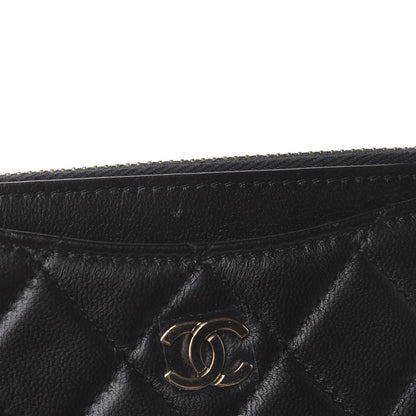 Chanel Lambskin Quilted Zip Card Holder Black 8 of 9
