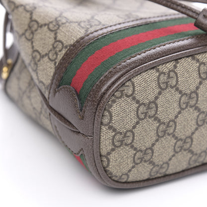 Gucci GG Supreme Monogram Web Mini Ophidia Bucket Bag Brown 8 of 10