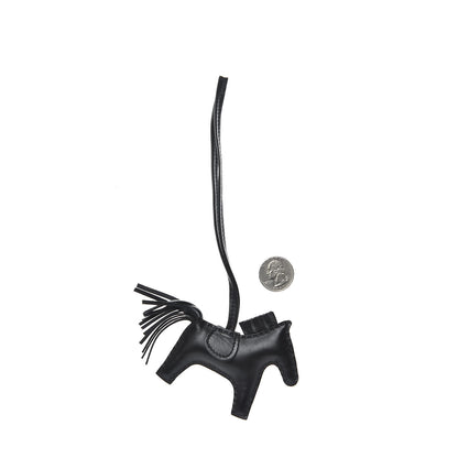 Hermes Milo Lambskin Grigri Rodeo Horse Bag Charm PM So Black 2 of 3