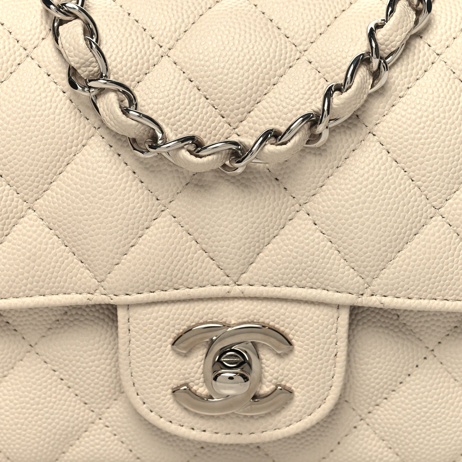 Chanel Caviar Quilted Mini Rectangular Flap Light Beige 8 of 12