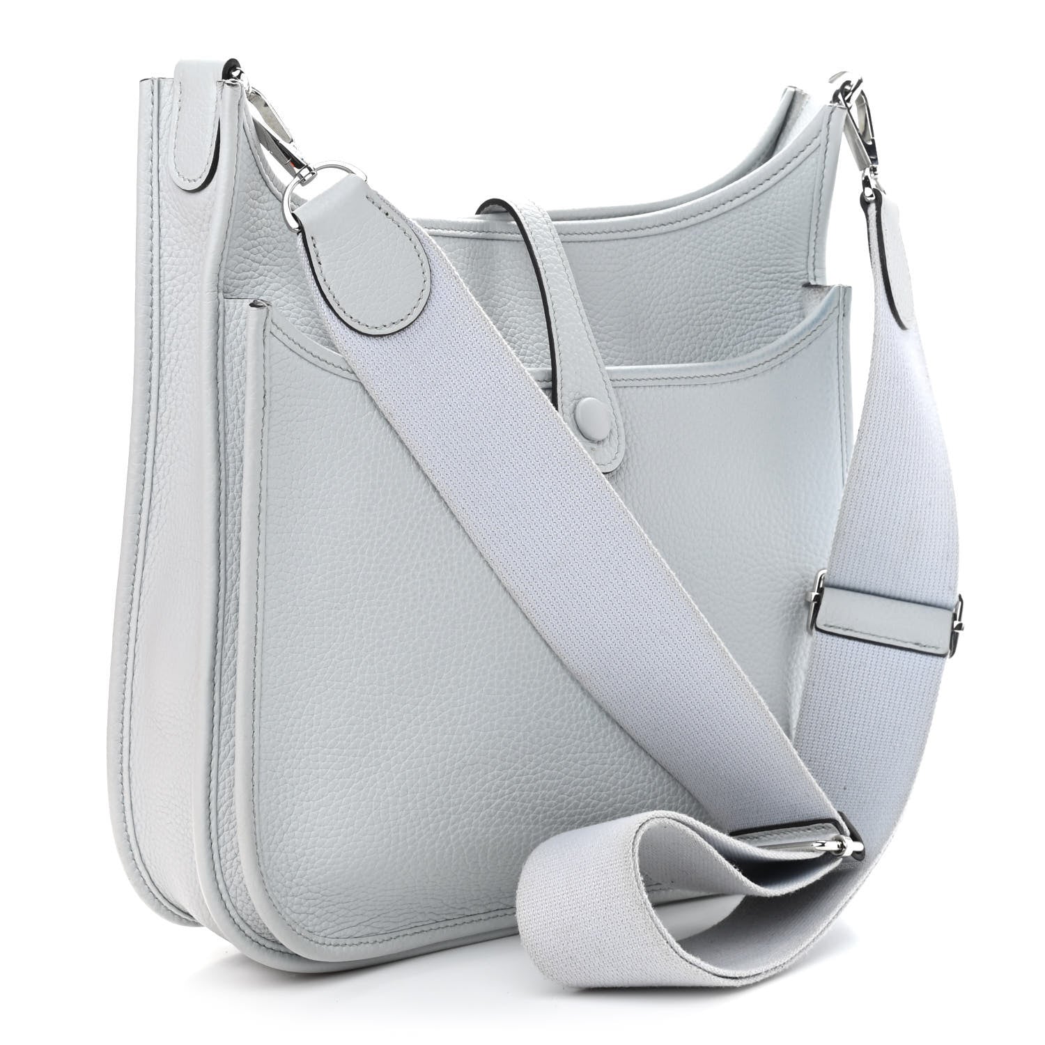 Hermes Taurillon Clemence Evelyne III PM Bleu Pale 3 of 14