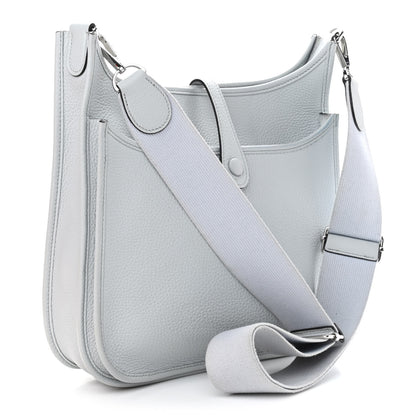 Hermes Taurillon Clemence Evelyne III PM Bleu Pale 3 of 14