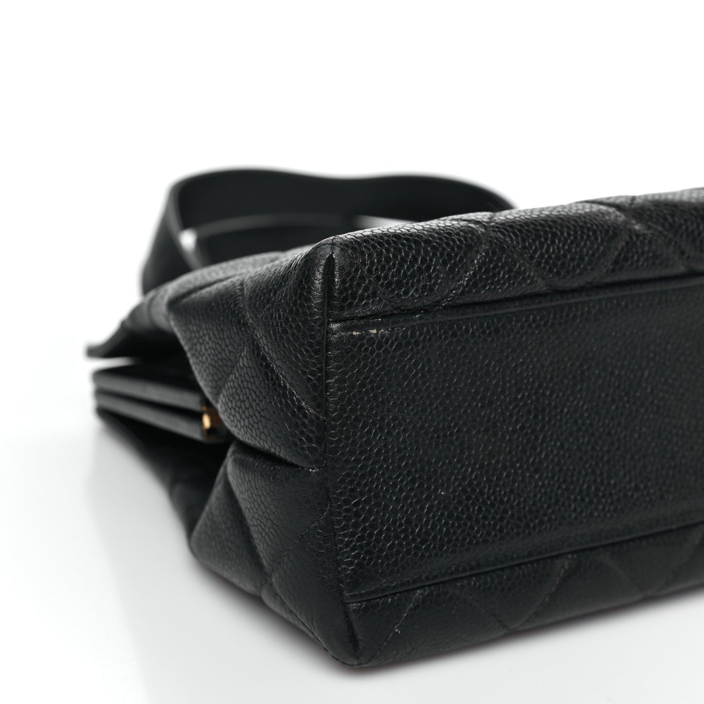 Caviar Quilted Frame Shoulder Bag Black