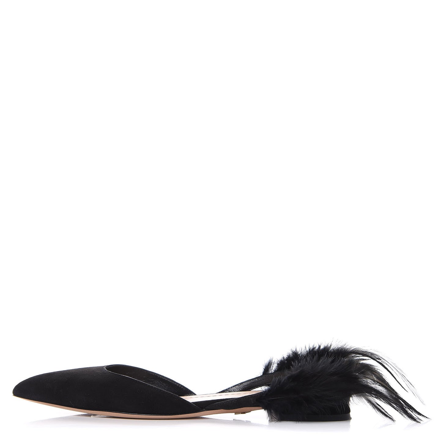 Suede Feather Dior Ethnie Flats 35.5 Black