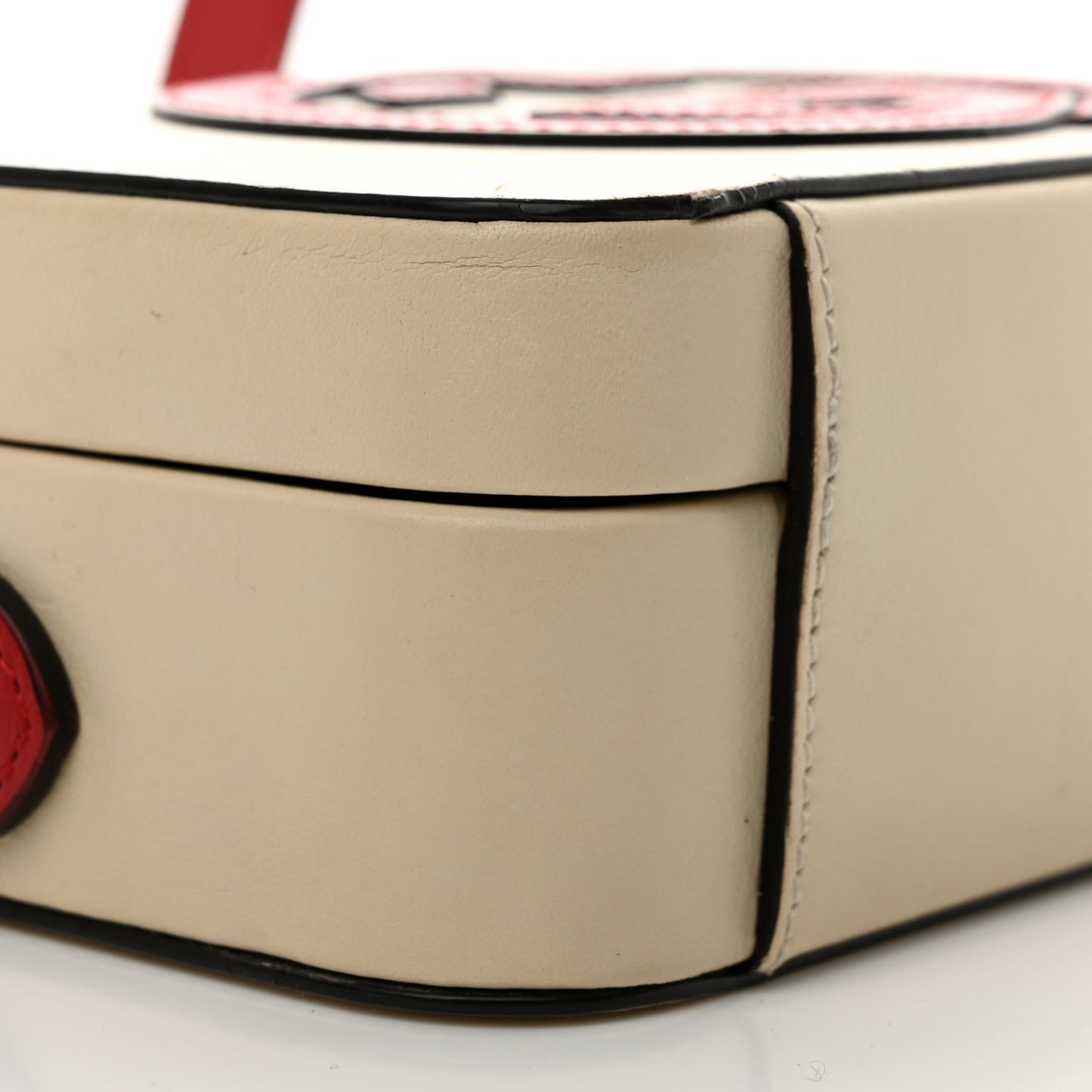 Vitello Eclipse Mini Interlocking G Shoulder Bag Mystic White Hibiscus Red