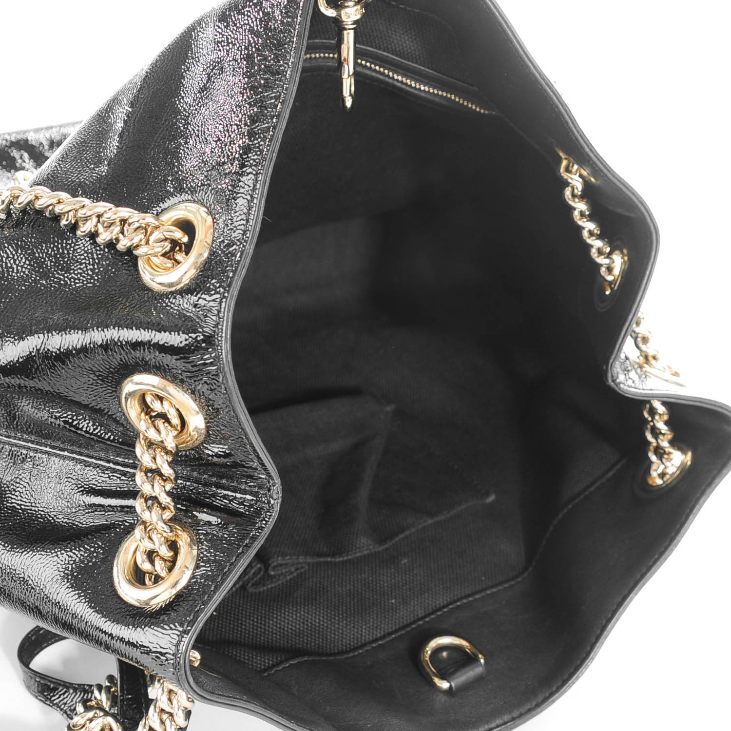 Gucci Patent Medium Soho Chain Shoulder Bag Black 5 of 7