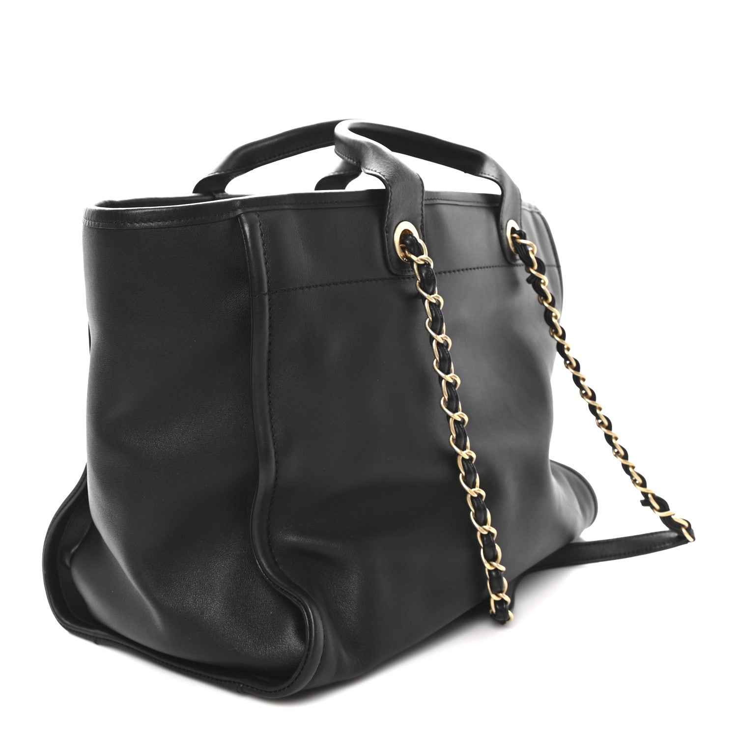 Chanel Calfskin Medium Deauville Tote Black Multicolor 4 of 11