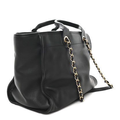 Chanel Calfskin Medium Deauville Tote Black Multicolor 4 of 11
