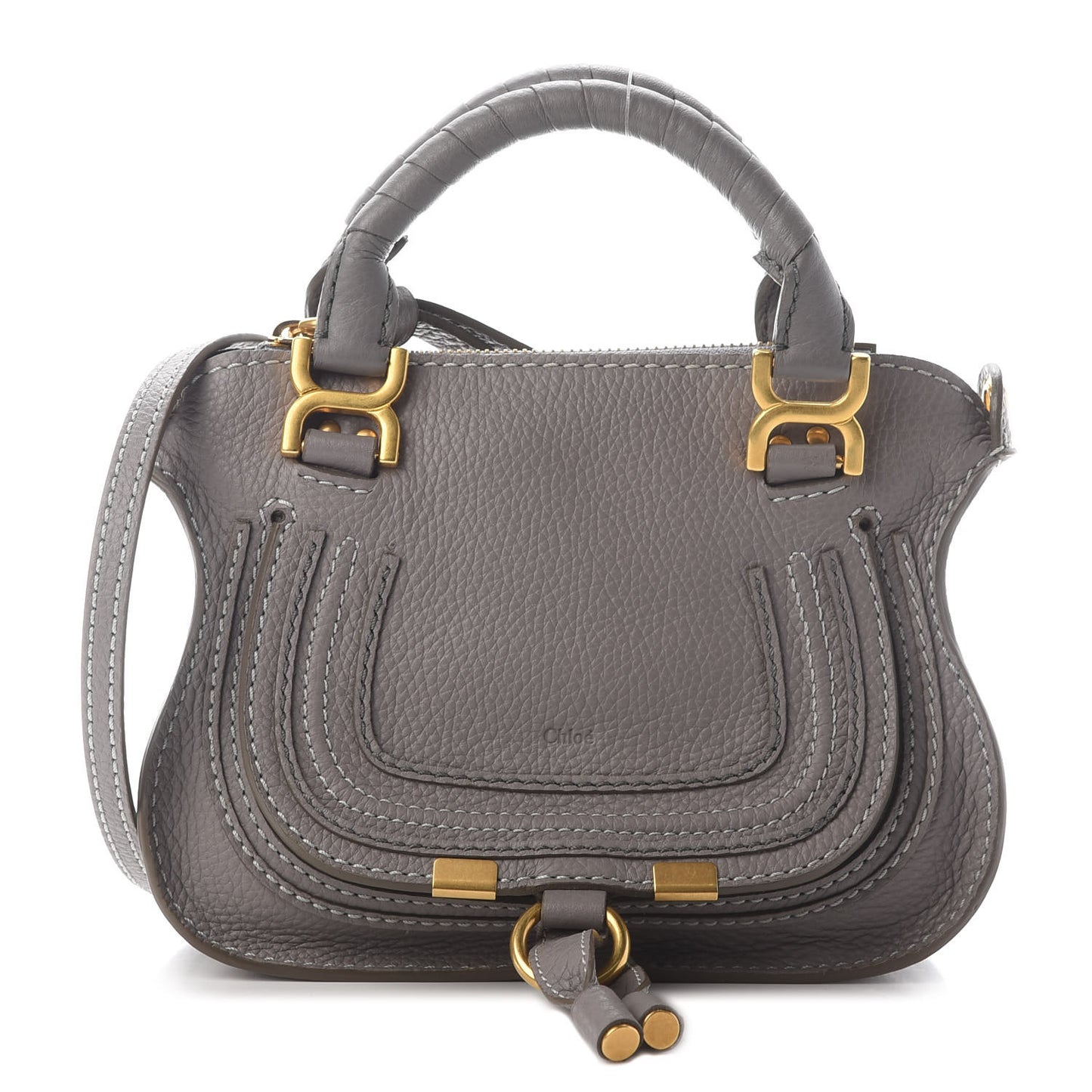 Calfskin Mini Marcie Satchel Cashmere Grey