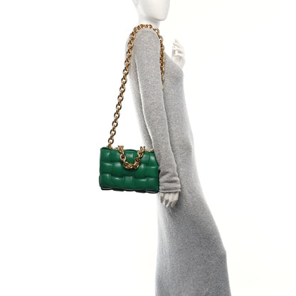 Bottega Veneta Lambskin Maxi Intreccio Padded Chain Cassette Crossbody Bag Racing Green 2 of 10