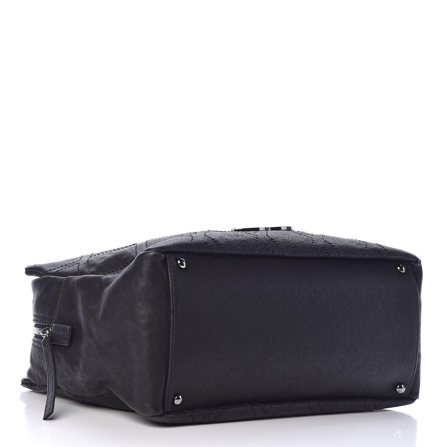 Calfskin Large Diamond Stitch Tote Black