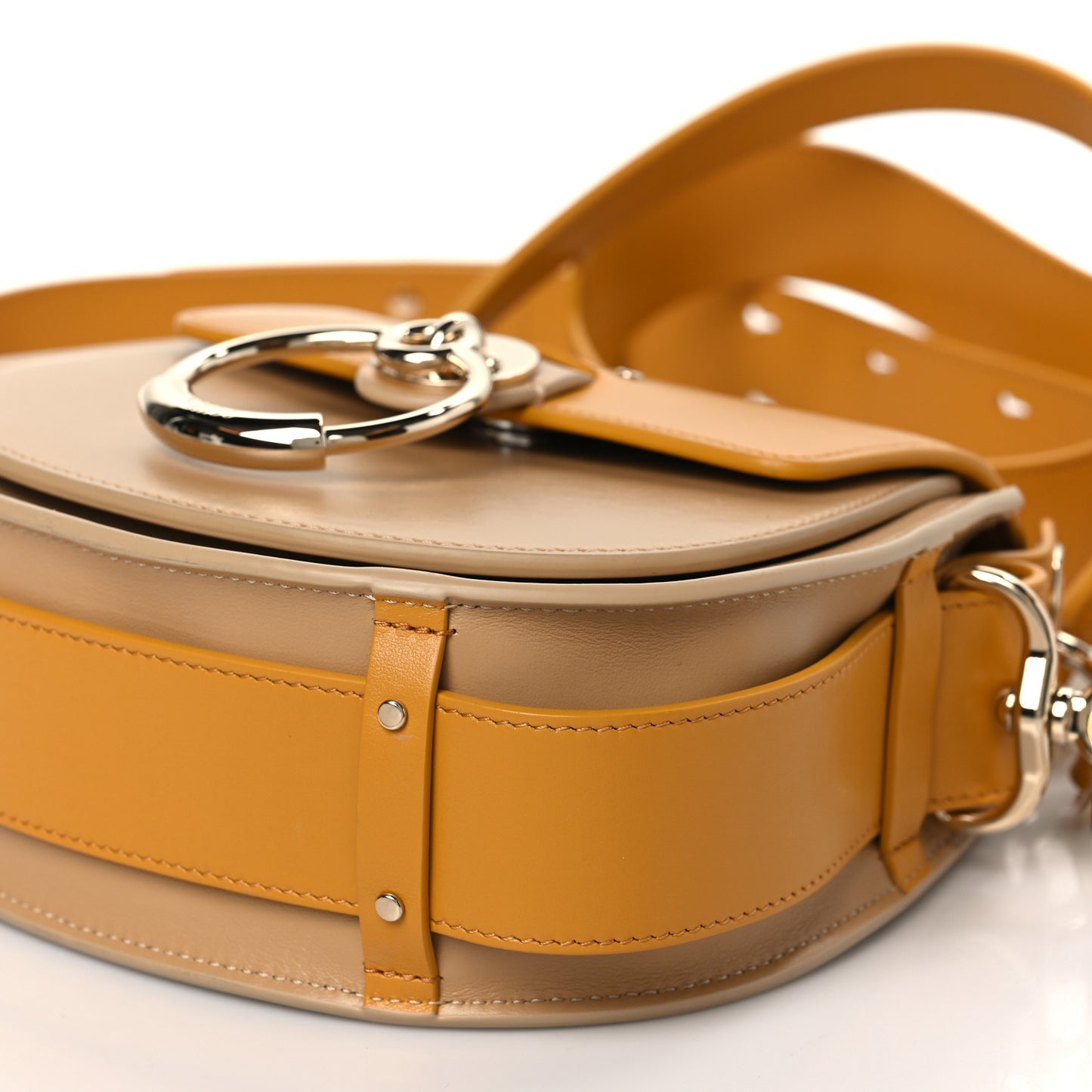 Calfskin Small Tess Bag Beige Burning Camel