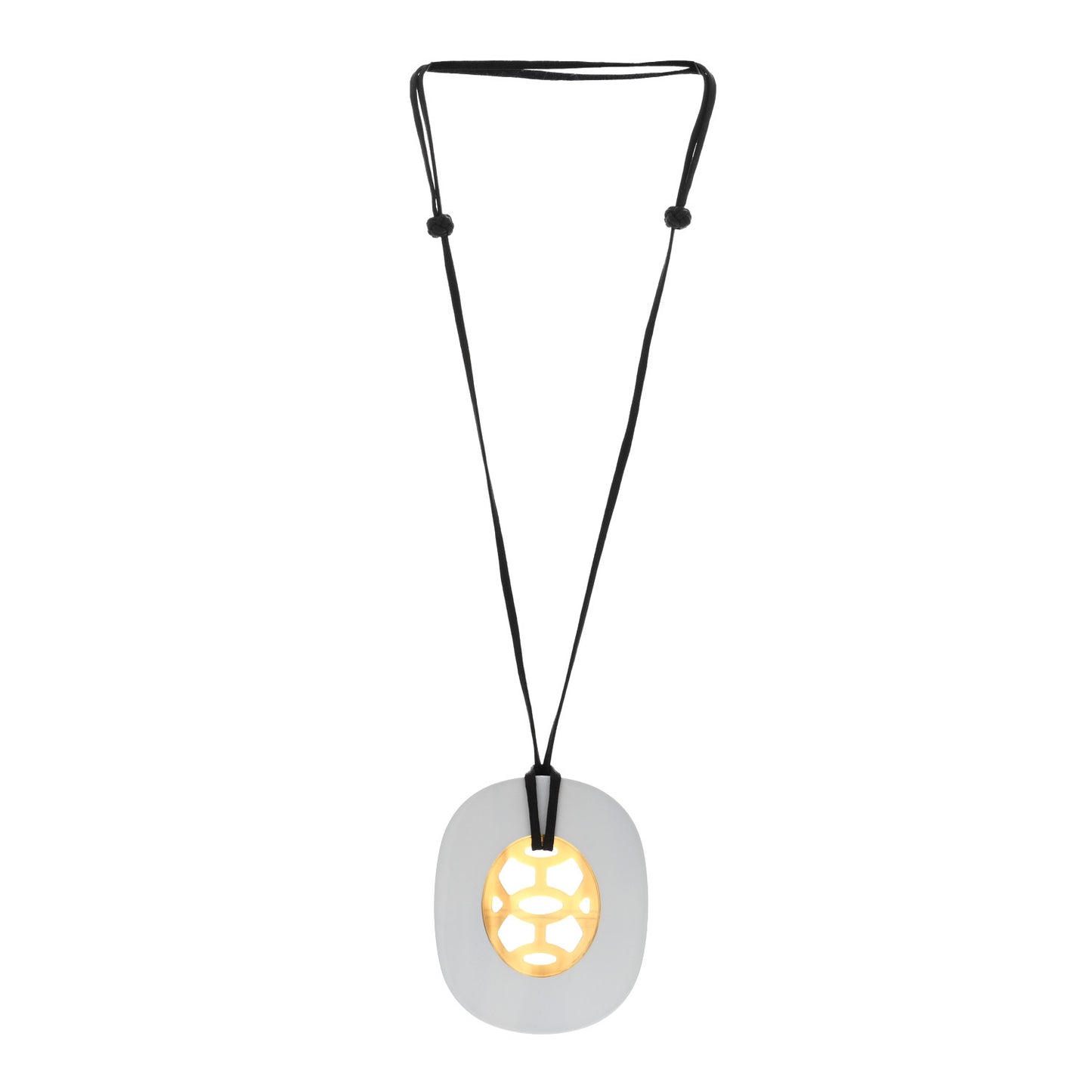 Buffalo Horn Lacquer Lift Necklace PM Pannacotta
