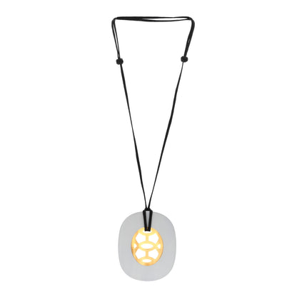 Hermes Buffalo Horn Lacquer Lift Necklace PM Pannacotta 3 of 4