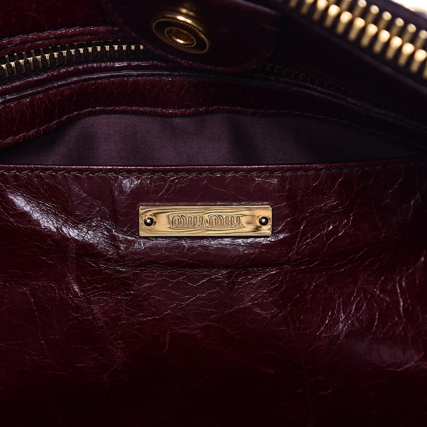Vitello Shine Double Zip Tote Amaranth