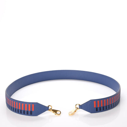 Hermes Epsom 40mm Tressage Shoulder Strap Bleu Brighton Capucine Bleu Saphir 3 of 6