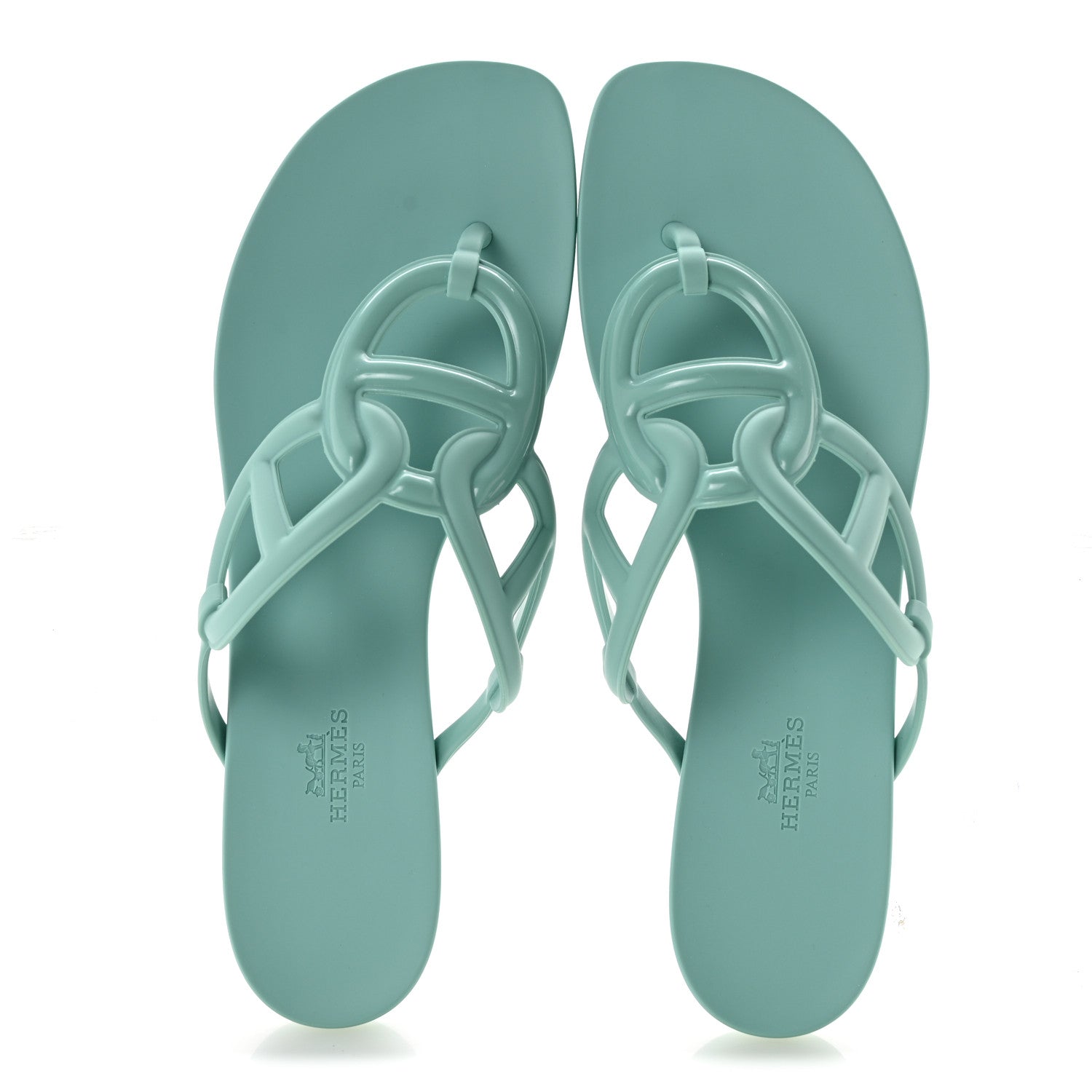 Hermes Rubber Womens Egerie Sandals 41 Vert Embrun 2 of 9
