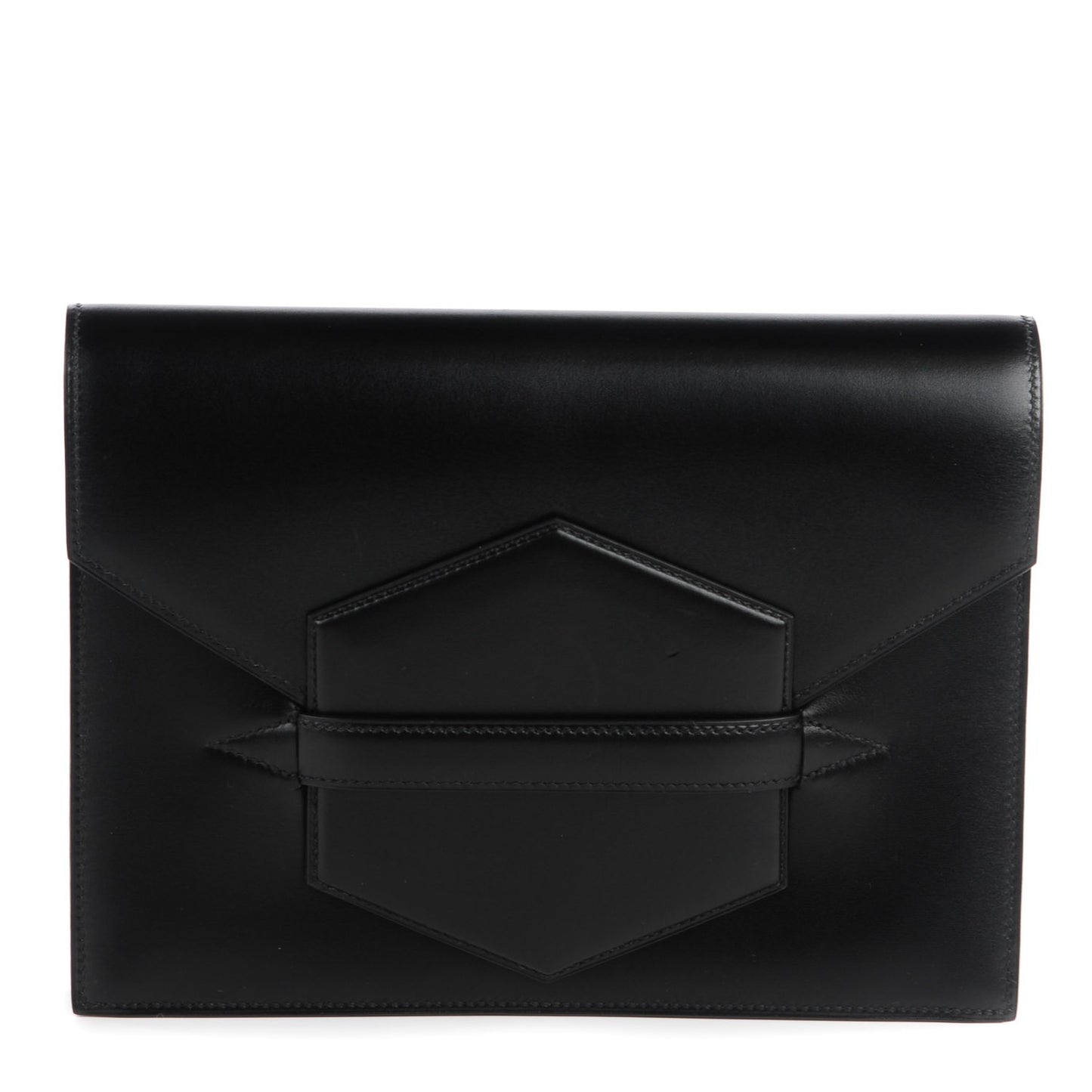 Box Calfskin Faco Clutch Black