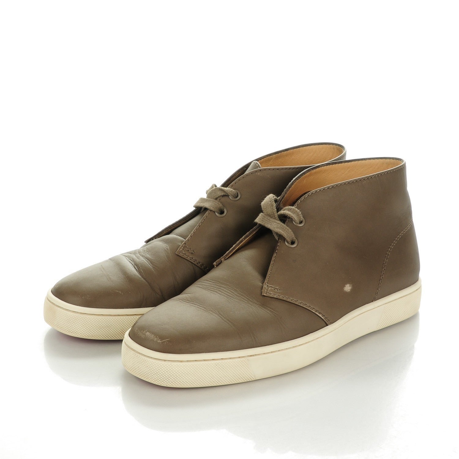 Christian Louboutin Calfskin Mens Flat Nono Sneakers 40.5 Mastic 3 of 8