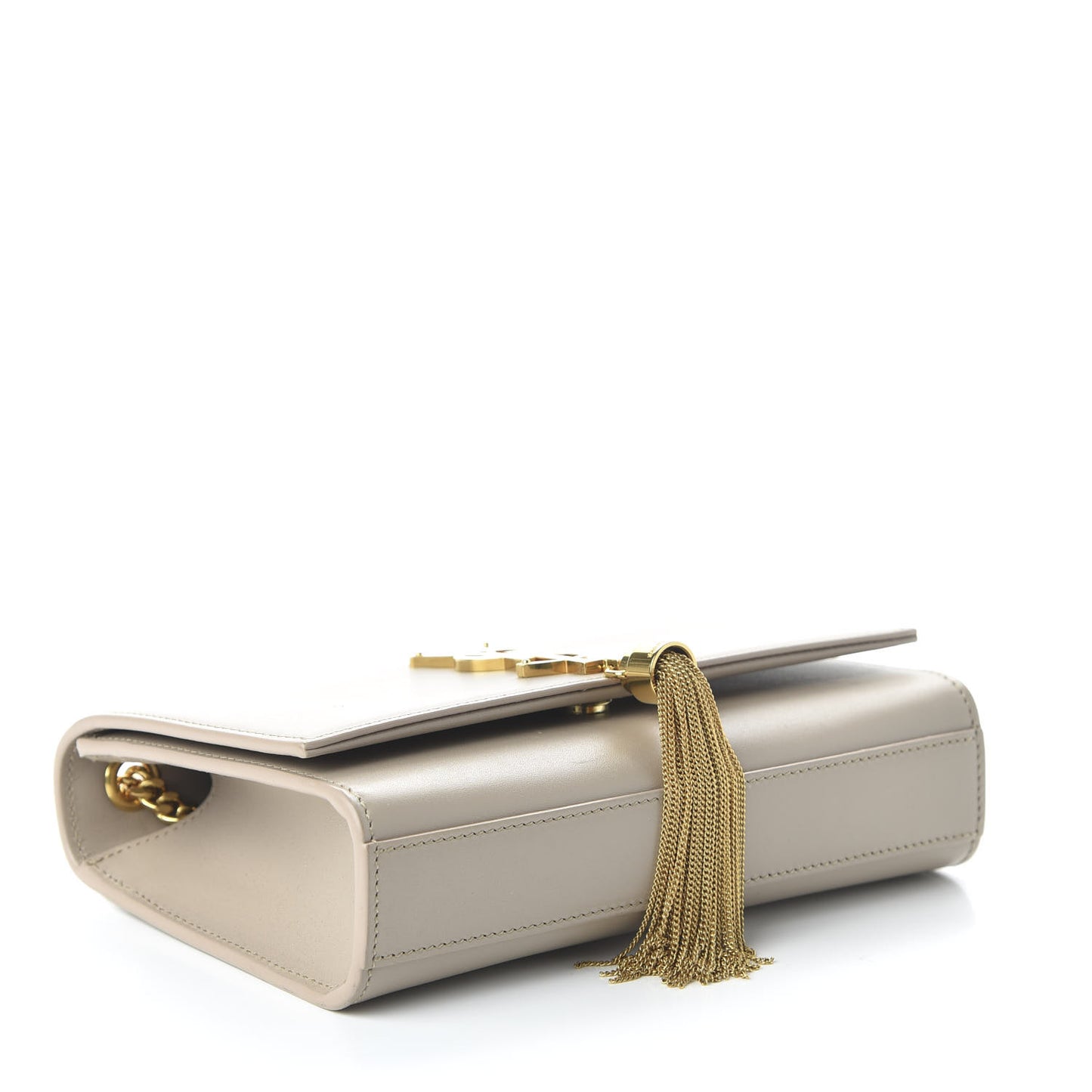 Calfskin Small Classic Monogram Kate Tassel Satchel Dark Beige