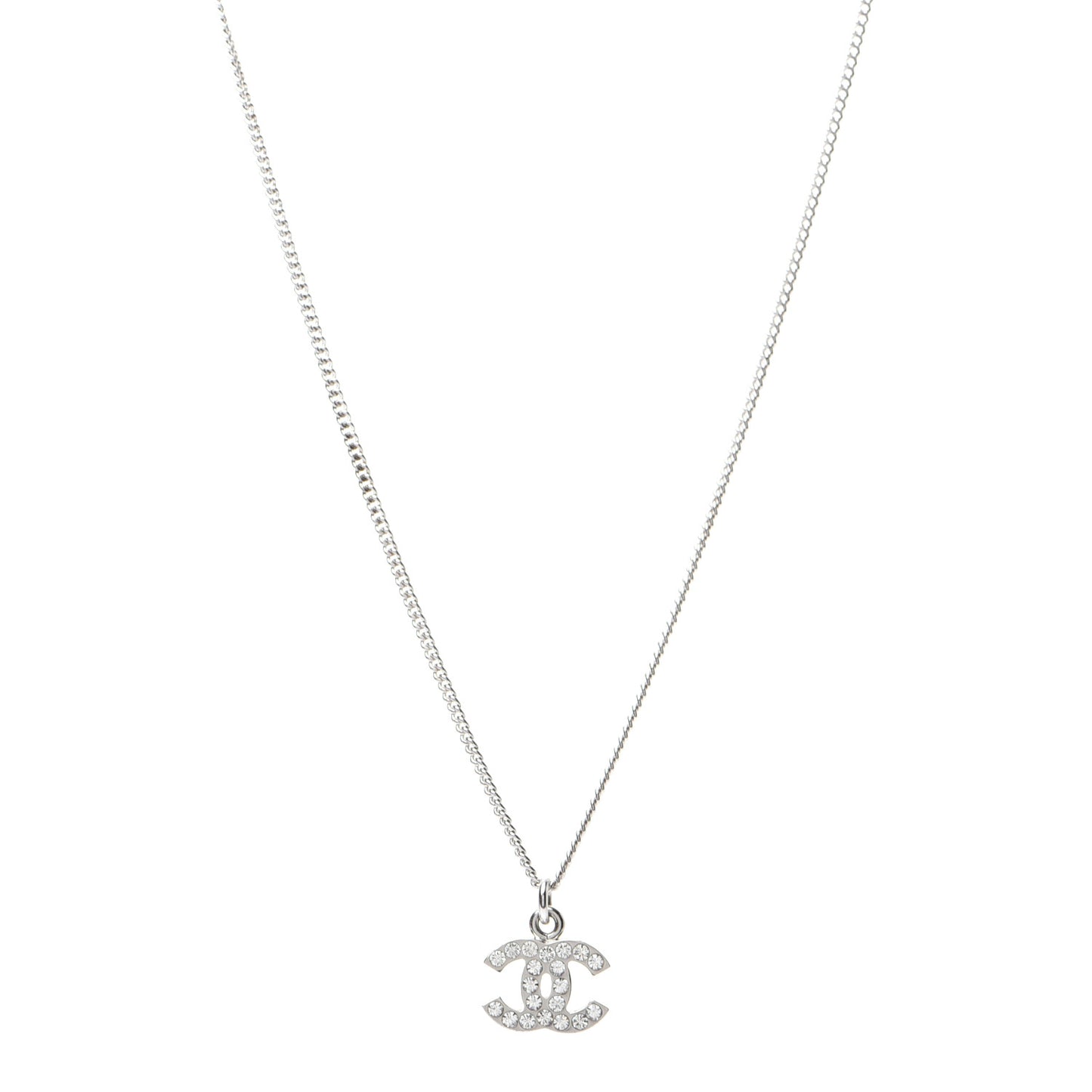 Crystal Timeless CC Necklace Silver