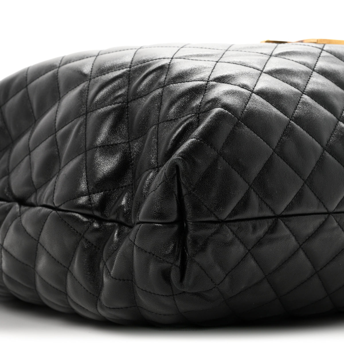 Lambskin Quilted Maxi Icare Shopping Tote Black
