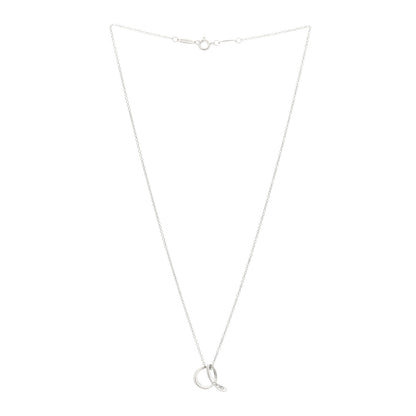 Tiffany Sterling Silver Diamond Elsa Peretti Letter A Pendant Necklace 3 of 4